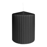 Rillenkerze Schwarz, 90/70 mm, WENZEL, Brenndauer 30h, 4 St.
