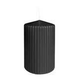 Rillenkerze Schwarz, 130/70 mm, WENZEL, Brenndauer 61h, 4 St.