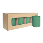 Stumpenkerze mit Rillen aus Paraffin, Smaragd, WENZEL, 90/70 mm, Brenndauer ca. 39h, selbstverlöschend, 4 Stück