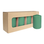 Stumpenkerze mit Rillen aus Paraffin, Smaragd, WENZEL, 130/70 mm, Brenndauer ca. 57h, selbstverlöschend, 4 Stück