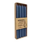 Stabkerzen aus Paraffin, Nachtblau, Rustic, WENZEL, 250/22 mm, Brenndauer ca. 10h, plastikfrei, 4 Stück