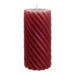 Stumpenkerze aus Paraffin, gedreht, Altrot, 140/70 mm, WENZEL, Brenndauer ca. 69h
