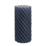 Stumpenkerze aus Paraffin, gedreht, Anthrazit, 140/70 mm, WENZEL, Brenndauer ca. 69h