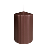 Rillenkerze Marone, 130/70 mm, WENZEL, Brenndauer 61h, 4 St.