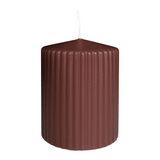 Rillenkerze Marone, 90/70 mm, WENZEL, Brenndauer 30h, 4 St.