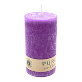 PURE OLIVE Stumpenkerze Erika, 130/70 mm, WENZEL, Brenndauer 52h, plastikfrei, vegan