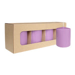 Stumpenkerze mit Rillen aus Paraffin, Flieder, WENZEL, 90/70 mm, Brenndauer ca. 39h, selbstverlöschend, 4 Stück