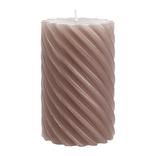 Stumpenkerze aus Paraffin, gedreht, Stein, 110/70 mm, WENZEL, Brenndauer ca. 51h