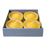 Schwimmkerzen, Mimose, Rustic, WENZEL, 80/35 mm, Brenndauer ca. 7h, 4 Stück