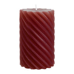 Stumpenkerze aus Paraffin, gedreht, Altrot, WENZEL, 110/70 mm, Brenndauer ca. 51h