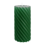Stumpenkerze aus Paraffin, gedreht, Jägergrün, 140/70 mm, WENZEL, Brenndauer ca. 69h