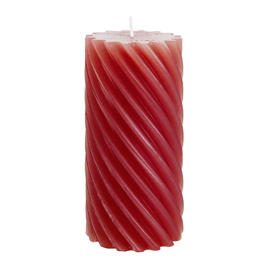 Stumpenkerze aus Paraffin, gedreht, Rubin, 140/70 mm, WENZEL, Brenndauer ca. 69h