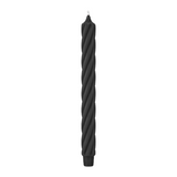 RUSTIC TWIST Stabkerzen Schwarz, 250/28 mm, mit Zapfenfuß, WENZEL, Brenndauer 16h, 4 St.