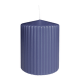 Rillenkerze Polarblau, 90/70 mm, WENZEL, Brenndauer 30h, 4 St.