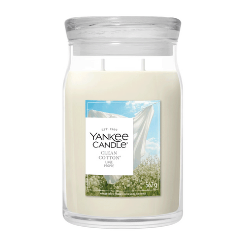 Duftkerze im Glas Clean Cotton, 567 g, YANKEE CANDLE, Brenndauer bis 80h