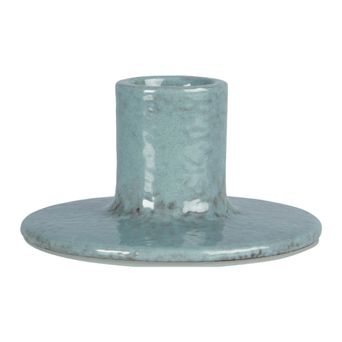 Kerzenhalter für Stabkerzen, Staubig blau, H46/Ø90 mm, Ib Laursen
