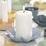 Kerzenhalter für Stumpenkerzen, Blume hellblau, Metall, H27/Ø135 mm, Ib Laursen