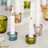Kerzenhalter aus Glas für Stabkerzen, bunt, H30/Ø50 mm, Ib Laursen, 4 Stück pro Verpackung