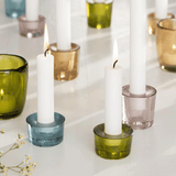 Kerzenhalter aus Glas für Stabkerzen, bunt, H50/Ø50 mm, Ib Laursen, 4 Stück pro Verpackung