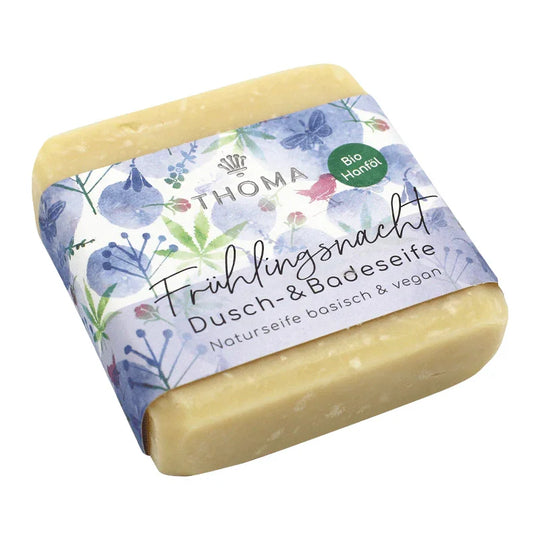 Frühlingsnacht-Kakaobutterseife – vegan, THOMA Naturseifen-Manufaktur, wohlduftend, für ein samtig weiches Gefühl, 100 g, Hautpflege