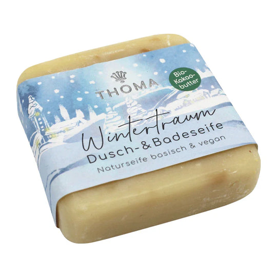 Kakaobutterseife, Wintertraum, THOMA Naturseifen-Manufaktur, aus bester Bio-Kakaobutter & viel Bio-Sheabutter, vegan, 100 g, Körperpflege