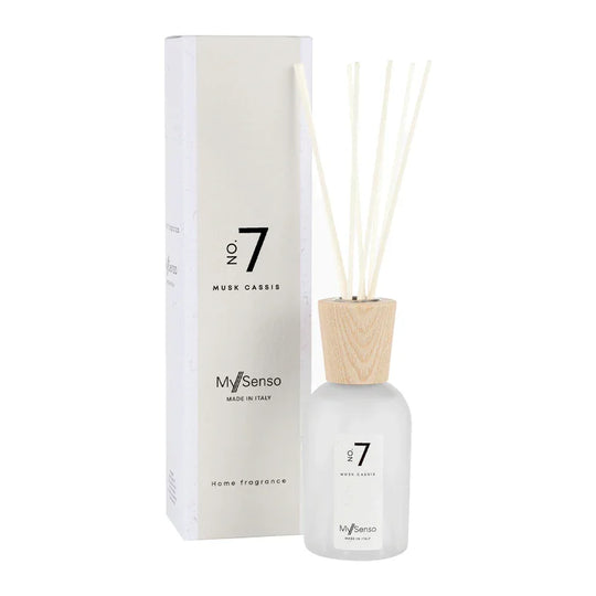 Diffuser Premium 240 ml N°7 Musk Cassis, My Senso, 100% natürlich, Raumduft, inkl. 8 Faserstäbchen, Duftstäbchen