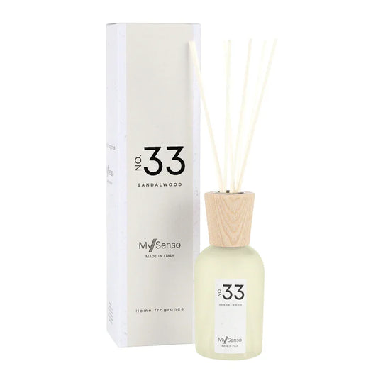 Diffuser Premium 240 ml N°33 Sandalwood, My Senso, 100% natürlich, Raumduft, inkl. 8 Faserstäbchen, Duftstäbchen