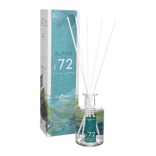 Alpine Diffuser 200 ml N°72 Natural Flowers, My Senso, 100% natürlich, Raumduft, inkl. 5 Faserstäbchen, Duftstäbchen