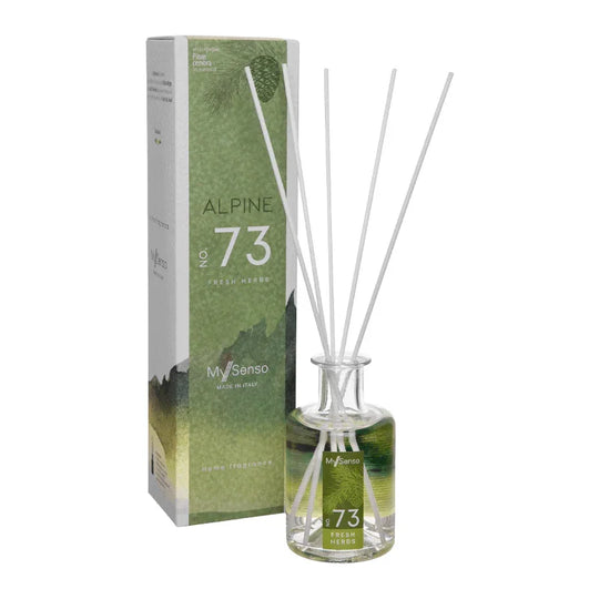 Alpine Diffuser 200 ml N°73 Fresh Herbs, My Senso, 100% natürlich, Raumduft, inkl. 5 Faserstäbchen, Duftstäbchen