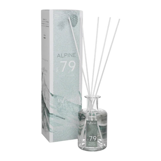 Alpine Diffuser 200 ml N°79 Pure Water, My Senso, 100% natürlich, Raumduft, inkl. 5 Faserstäbchen, Duftstäbchen