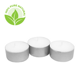 Teelichter in Aluminiumhülle, weiß, BOLSIUS, 23/39 mm, Brenndauer ca. 8h, Beutel mit 90 Stück
