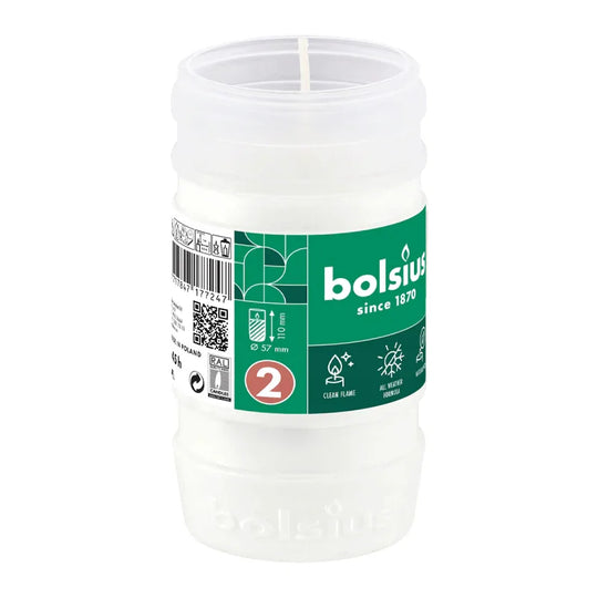 BOLSIUS-Nachfüller Nr. 2 für Grablaternen, Brenndauer ca. 35h, 110/57 mm, 20 Stück pro Verpackung, Grabkerzen