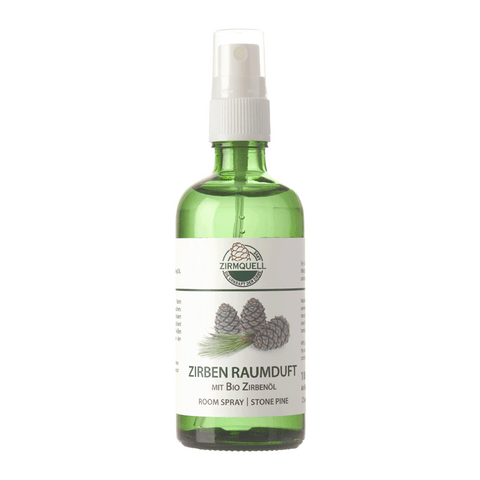 Zirben-Raumduft Zirmquell, mit Bio-Zirbenöl, Ovis Schafmilchseife, 100% natürlich, mit naturreinen ätherischen Ölen, 100 ml, Raumspray