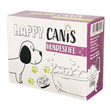 Happy Canis Hundeseife, Ovis Schafmilchseife, 100% Bio, Reinigung, Fellpflege, gegen Zecken & Flöhe, ph-neutral, 100 g