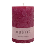 RUSTIC-Stumpenkerze Altrot, WENZEL, 80/60 mm, Brenndauer ca. 25h, selbstverlöschend