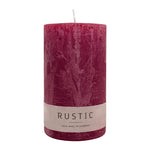 RUSTIC-Stumpenkerze Altrot, WENZEL, 140/80 mm, Brenndauer ca. 76h, selbstverlöschend