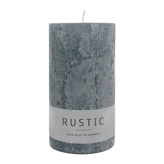 RUSTIC-Stumpenkerze Anthrazit, WENZEL, 110/60 mm, Brenndauer ca. 38h, selbstverlöschend