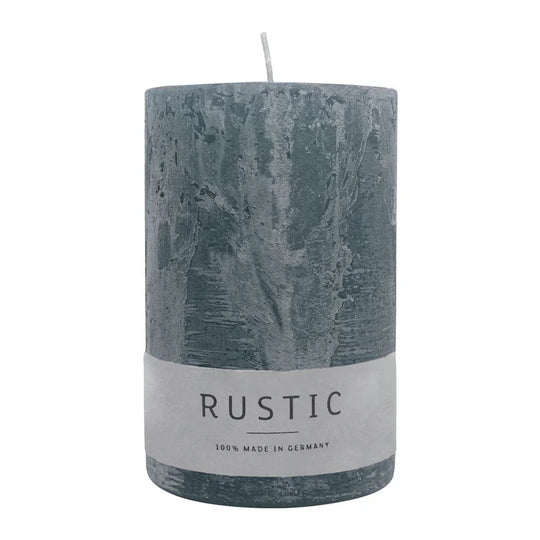 RUSTIC-Stumpenkerze Anthrazit, WENZEL, 110/70 mm, Brenndauer ca. 51h, selbstverlöschend