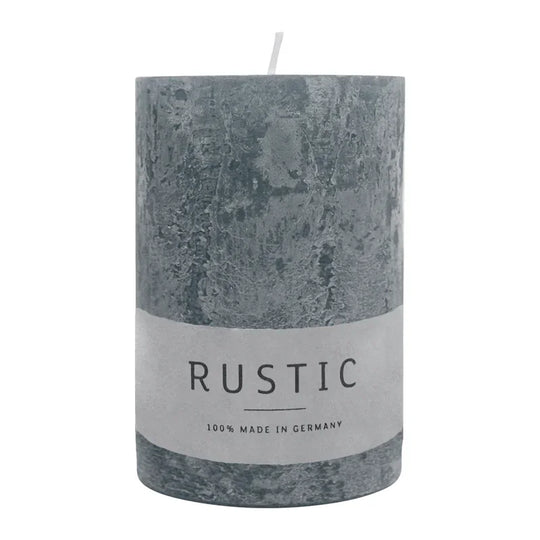 RUSTIC-Stumpenkerze Anthrazit, WENZEL, 80/60 mm, Brenndauer ca. 25h, selbstverlöschend