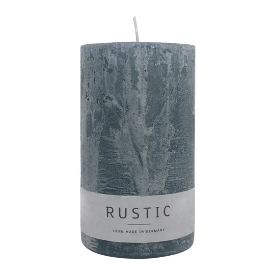 RUSTIC-Stumpenkerze Anthrazit, WENZEL, 140/80 mm, Brenndauer ca. 76h, selbstverlöschend