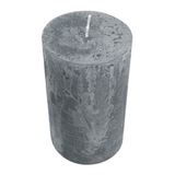Stumpenkerze aus Paraffin, Anthrazit, Rustic, WENZEL, 140/70 mm, Brenndauer ca. 69h, selbstverlöschend