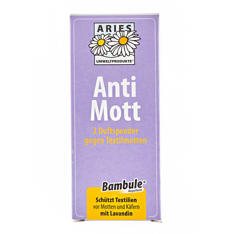 Anti Mott 2 Duftspender gegen Textilmotten, ARIES Umweltprodukte, 100% natürlich, 2er Set - luterna.de