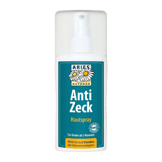Anti Zeck Hautspray, ARIES Umweltprodukte, 100% natürlich, wirkt bis zu 6h, 100 ml, Zeckenschutz, Outdoor