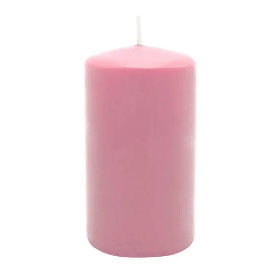 Stumpenkerze aus Paraffin, Antikrosa, WENZEL, 100/60 mm, Brenndauer ca. 29h, selbstverlöschend