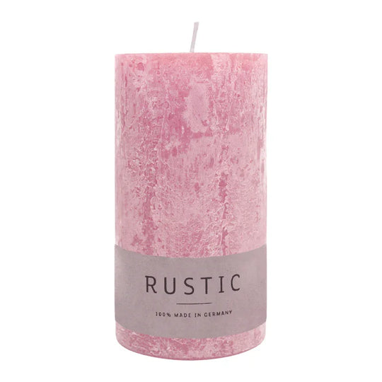 RUSTIC-Stumpenkerze Antikrosa, WENZEL, 110/60 mm, Brenndauer ca. 38h, selbstverlöschend