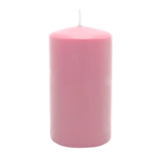 Stumpenkerze aus Paraffin, Antikrosa, WENZEL, 130/70 mm, Brenndauer ca. 47h, selbstverlöschend