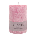 RUSTIC-Stumpenkerze Antikrosa, WENZEL, 80/60 mm, Brenndauer ca. 25h, selbstverlöschend