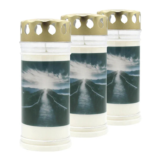 BOLSIUS-Motivkerze "Berg", 75/165 mm, Brenndauer ca. 60h, Lieferumfang 3 Stück