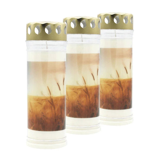 BOLSIUS-Motivkerze "Feld", 75/200 mm, Brenndauer ca. 70h, Lieferumfang 3 Stück