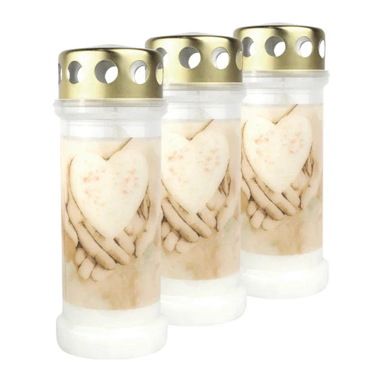 BOLSIUS-Motivkerze "Hände", 67/173 mm, Brenndauer ca. 60h, Lieferumfang 3 Stück